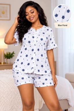 2-PIECE TOP & SHORT LOUNGEWEAR/NIGHTWEAR SET