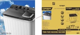 9.8kg Qasa Twin Tub Washing Machine 245,000
