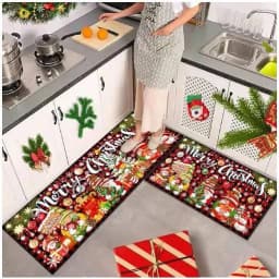 Christmas kitchen anti slip floor mat (001). 50by80 + 50by160