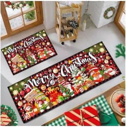 Christmas kitchen anti slip floor mat (001). 50by80 + 50by160