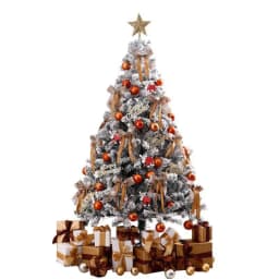 Christmas snow tree (brown carton) 180CM (4 feet) Comes with all the accessories and lights as seen vn