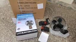 LITHIUM ION RECHARGEABLE FAN With single battery
