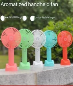 RECHARGEABLE MINI TABLE/HAND FAN WITH STAND