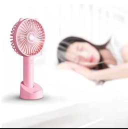 RECHARGEABLE MINI TABLE/HAND FAN WITH STAND