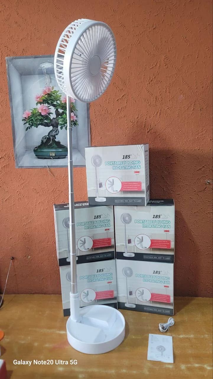 RETRACTABLE SPEEDY BLADES RECHARGEABLE TABLETOP FAN - TELESCOPIC FOLDING FAN