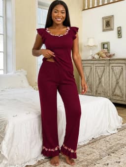TOP & PALAZZO SPANDEX NIGHTWEAR/LOUNGEWEAR SET (NW03)